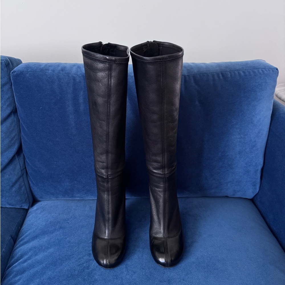 Pedro Garcia Women’s Black Leather Tall boots Size 38 - Picture 4 of 11